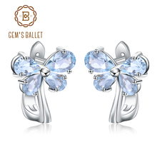 GEM'S BALLET 3.15Ct Natural Sky Blue Topaz Gemstone Earrings 925 Sterling Silver Butterfly Stud Earrings for Women Fine Jewelry 2024 - buy cheap