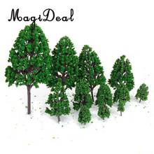 MagiDeal 12Pcs/Lot 1/50 Scale Green Train Set Scenery Landscape Model Tree for Railway Railroad Street Park Garden Scene Layout 2024 - buy cheap