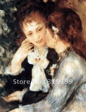 Pintura al óleo de Pierre Auguste Renoir hecha a mano, reproducción en lienzo de lino, mujeres jóvenes parlantes, envío gratis, calidad de museo, 100% 2024 - compra barato