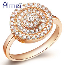 Uloveido Rose Gold Color Ring Vintage Rings for Women Zircon Anel Feminino Gold Color Wedding Anelli Joyeria Crystal Bijoux J160 2024 - buy cheap