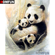 HOMFUN 5D DIY Алмазная картина полностью квадратная/круглая дрель "животное панда" 3D вышивка крестиком подарок домашний декор A01311 2024 - купить недорого