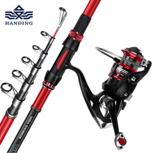 Handing Telescopic sea Fishing Rod reel full kit combo High Carbon Super Hard Portable sea Fishing pole spinning rod+reel set 2024 - buy cheap