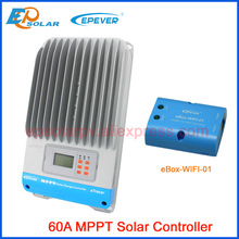 EPsolar-controlador de carga Solar ET6415BND + ebox-WIFI-01, 60A, mppt, 12v, 24v, 36v, 48v, con función de comunicación WIFI 2024 - compra barato