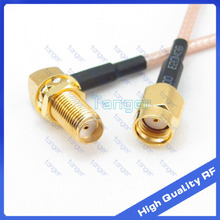 New SMA female jack 90 degree to RP-SMA male plug straight connector 8inch 20cm RG316 Coaxial Pigtail Jumper RF LOW Loss cable 2024 - buy cheap