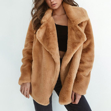 Elegant Faux Fur Coat Women New Autumn Winter Warm Jacket Female Soft Plush Fur Outerwear Casual Oversize Coat XXXL 2024 - buy cheap