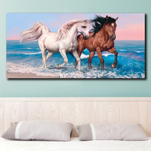 Pintura a óleo em tela, pintura a óleo da moda, pop, cavalo, arco-íris, decoração para a casa, arte da parede, poster, tela sem moldura 2024 - compre barato