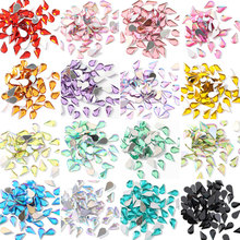 Strass de cristal acrílico 6x10mm, opção com cores diferentes, sem calor, strass com brilho plano, decoração para arte em unhas b3711, 100 peças 2024 - compre barato