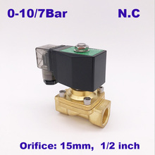 GOGO 2 way Pneumatic Brass solenoid valve for water zero pressure start G1/2" 110V AC Orifice 15mm normal close PU-15 with plug 2024 - buy cheap
