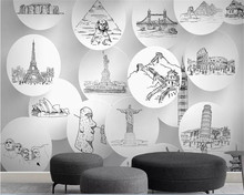 beibehang 3d living room wallpaper TV background wall decoration mural city architecture wallpaper wall 3d papier peint mural 3d 2024 - buy cheap