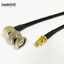 BNC Male Right Angle 90-degree To RP SMA Female nut male pin jumper cable RG58 50CM 100CM wholesale price 2024 - buy cheap
