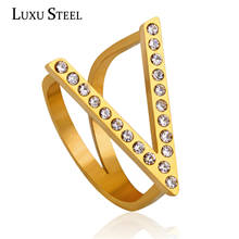 Роскошное волнистое кольцо из нержавеющей стали, кольца с кубическим цирконием для женщин, кольца золотого цвета, кольца на палец для вечеринки, оптовая продажа, для свадьбы 2024 - купить недорого