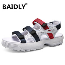 Summer Sandals Men Casual Breathable Flats Cool Beach Slippers Open Toe Fashion Men Beach Sandals Lovers Sandals 2024 - buy cheap