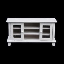 White Dollhouse Miniature Wooden TV Television Cabinet 1/12 Scale Doll House Furniture DIY Mini House Layout 2024 - buy cheap