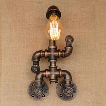 Креативный ретро-светильник в стиле лофт для водопроводной трубы, промышленные винтажные Настенные светильники для Эдисона, настенное бра для внутреннего освещения, светильник 2024 - купить недорого