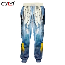 CJLM, otoño, nuevo estilo, pantalones de chándal creativos de Halloween para hombres, pantalones con estampado 3D de calabaza murciélago, pantalones con personalidad, talla grande 5XL 2024 - compra barato