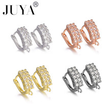 JUYA-ganchos para pendientes de circonia cúbica, accesorios de joyería, 10 Uds. 2024 - compra barato