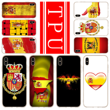 Tpu macio caso para iphone 12 mini 11 pro xs max xr x 8 7 6 plus 5S se s capa espanha bandeira espanhola 2020 2024 - compre barato