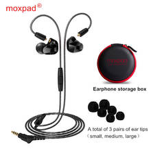 Профессиональные наушники-вкладыши Moxpad X9 pro с двойным динамическим драйвером, наушники с микрофоном и супербасами для мобильного телефона, MP3-плеера, сменный кабель 2024 - купить недорого