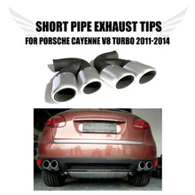 Наконечник глушителя Ehaust, 2 шт./набор, из нержавеющей стали, Короткие трубы для Porsche Cayenne V8 Turbo 2011-2014, стайлинга автомобилей 2024 - купить недорого