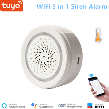 Tuya Smart Home Security WiFi Siren Alarm with Temperature and Humidity Sensor APP Remote Control Alexa Google Home Compatible 2024 - buy cheap