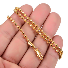 WANDO Gold Colour Copper Classic Chain For Women/Girls Strand Jewelry Ethiopia gifts High quality Shiny Bead Necklace N3 2024 - buy cheap