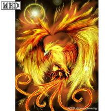 Pintura animal quadrada completa diy, pintura diamante phoenix fire, novidade, ponto cruz 3d, mosaico, artesanal, arte sc163 2024 - compre barato