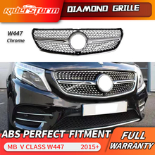2015+ fit For w447 diamond grille For  V Class  W447 diamond grille For V260  V220 Racing diamond front bumper front mesh grill 2024 - buy cheap