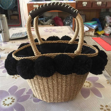 beach bag straw totes bag summer bags letter flower women Flora handbag braided 2018 new arrivals high quality 2024 - buy cheap