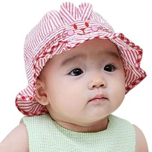 Gorros reversibles para bebé, niño y niña, sombreros de cubo con estampado a rayas, sombreros para el sol, Primavera 2024 - compra barato