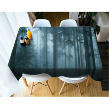 3D Tablecloth Forest Natural Scenery Pattern Washable Cotton Cloth Thicken Rectangular and Round Wedding Table Cloth 2024 - buy cheap