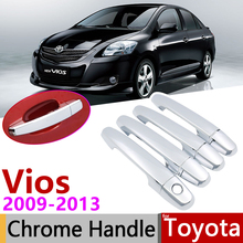 Para a Toyota Vios XP90 Limo 2009 ~ 2013 Chrome Exterior Maçaneta Da Porta Acessórios Do Carro Tampa Adesivos Aparar Conjunto de 4 porta 2010 2011 2012 2024 - compre barato