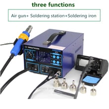 YIHUA 992DA 3 In 1 Soldering Station Smoking Solder Iron With BGA Soldering Rework Station  English Manual 2024 - buy cheap