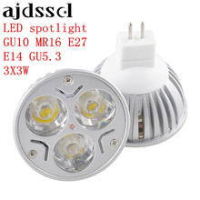 Holofote led de alta potência, lâmpada e27, gu10, e14, gu53, regulável, 3x3w, mr16, ac & dc, 12v, regulável, ac110v, 220v 2024 - compre barato