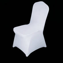 100PCS/Lot Wholesale Universal White Chair Cover Spandex Elastic Lycra Hotel Banquet Party Wedding Chair Covers 2024 - buy cheap