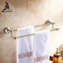 Barras de toalha fixado na parede acessórios do banheiro cristal duplo cromo suporte toalha cerâmica banheiro ferragens decoração para casa 6302 2024 - compre barato