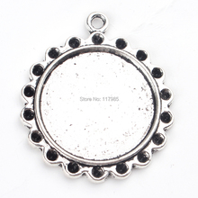30Pcs Antique Silver Bezel Setting Inner 22mm Round Cameo Cabochon Alloy Base Trays Setting Pendant For Necklace Making 2024 - buy cheap
