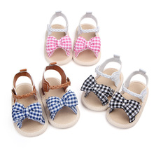 Summer Baby Shoes Soft Sole Plaid Anti-slip Flower Pattern Crib Shoes Canvas First Walkers y13 2024 - buy cheap