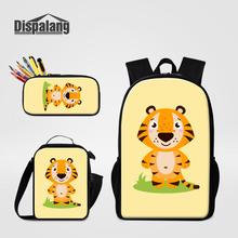 Mochila escolar com estampa de desenho de animal, bolsa fofa de 16 polegadas com estampa 3d de tigre para crianças com 3 tamanhos 2024 - compre barato
