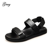 GRWG 2019 New Summer Leather Men Sandals Luxury Brand High Quality Genuine Leather Sandals Men Fashion Men Leather Sandals 2024 - buy cheap