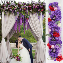 Arco do casamento adereços de flores de seda flor artificial decoração cena do casamento estrada principal arranjo de flores decoração 2024 - compre barato