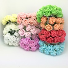 HOT!!! 2X2.5cm head Multicolor EVA rose foam mini flower Bouquet solid color/Scrapbooking artificial rose flowers 144pcs/bags 2024 - buy cheap