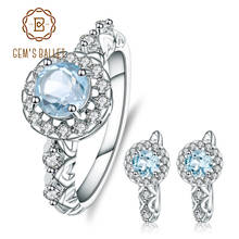 GEM'S BALLET 3.16ct Natural Sky Blue Topaz Gemstone Jewelry Set 925 Sterling Silver Earrings Ring Set Fine Jewelry For Women 2024 - buy cheap