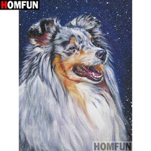 HOMFUN-pintura de diamante 5D DIY "Animal wolf", cuadrados o redondos de imitación bordado de diamantes, estilo punto de cruz 5D, decoración del hogar, A16595 2024 - compra barato
