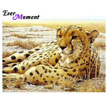 Ever Moment Diamond Painting Handmade Picture Of Rhinestone Leopard Mosaic Full Square Diamond Embroidery Decoration ASF1535 2024 - buy cheap