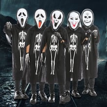 Halloween Costumes For Kids Horror Skull Zombie Costume Boys Skeleton 3D Print Scary Costume Halloween Party Cosplay Suit 2018 2024 - buy cheap