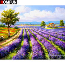 Алмазная 5D картина HOMFUN «Садовый пейзаж», полноразмерная/круглая Вышивка крестиком, домашний декор, A18907 2024 - купить недорого