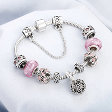 Винтажный роскошный браслет с розовыми кристаллами и бусинами, уникальный женский браслет с подвеской в виде сердца слона и цветов, браслет для дружбы, сделай сам, украшения, подарки 2024 - купить недорого