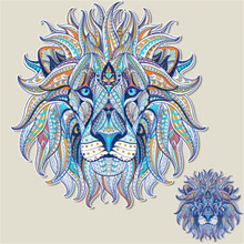 Lion head PVC Patch deal with it Clothes Heat Transfer Printing T shirt Women iron on patches for clothing girl animal Stickers 2024 - buy cheap