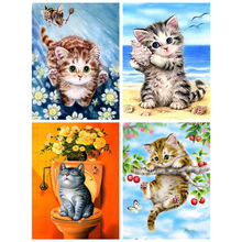 Diamante Pintura Diamante bordado 5d diy praça cheia de animais gato-mosaico diamante pintura new arrivals diamant 2024 - compre barato