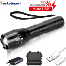 Ультра яркий USB фонарик COB + L2/T6 светодиодный фонарь с зумом тактический фонарь Lanterna супер яркий светодиодный фонарик перезаряжаемый фонарь 2024 - купить недорого